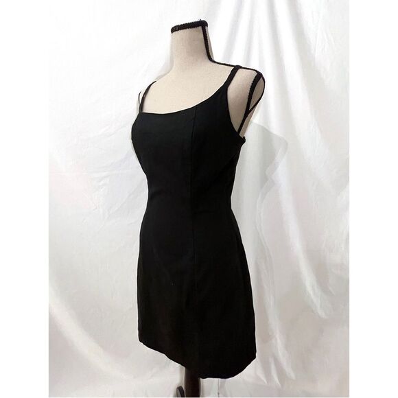 JR's Dresses Mini Dress | Black Linen Vintage 90s - Picture 5 of 7